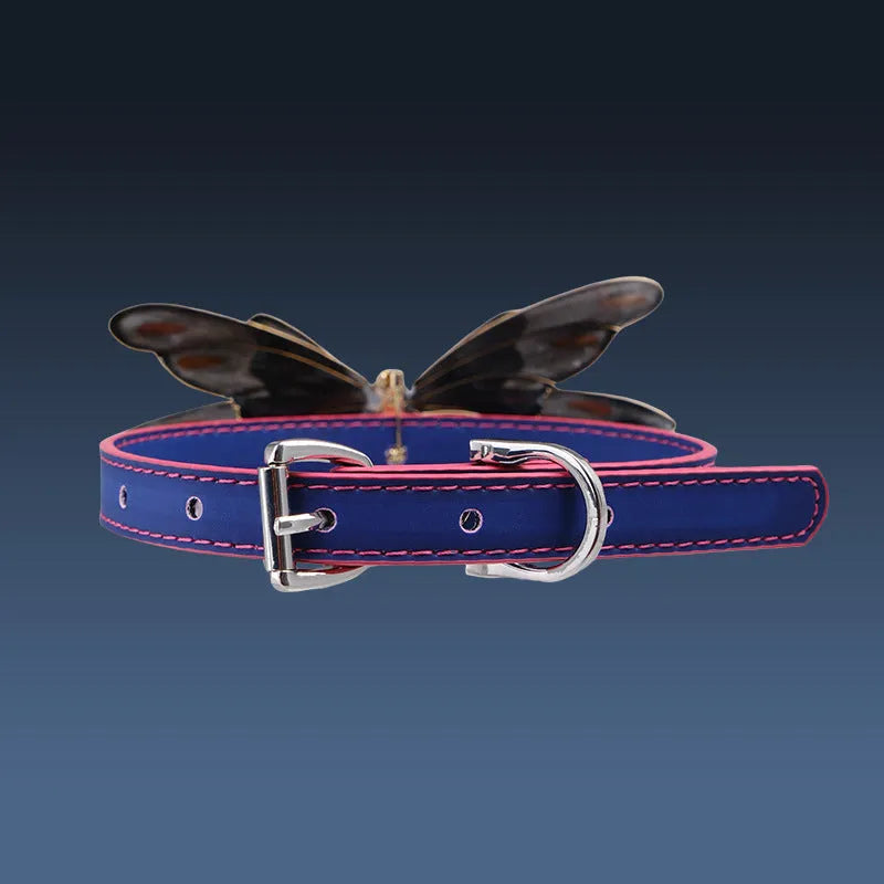 Purple temperature change butterfly collar necklace with rhinestone decoration on alloy chain