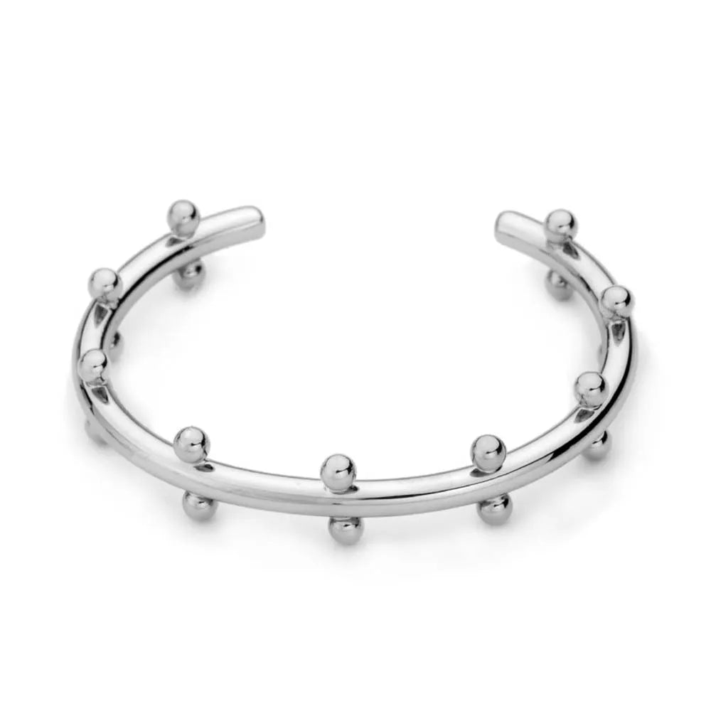 Stainless steel rivet texture C-shaped bean beads personality bracelet with alloy bracelet in gold, steel or steel gold finishes