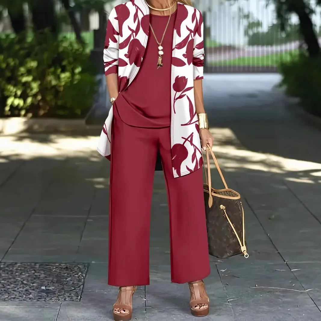 Women's three-piece casual suit in Japanese Korean style with coat, vest and trousers