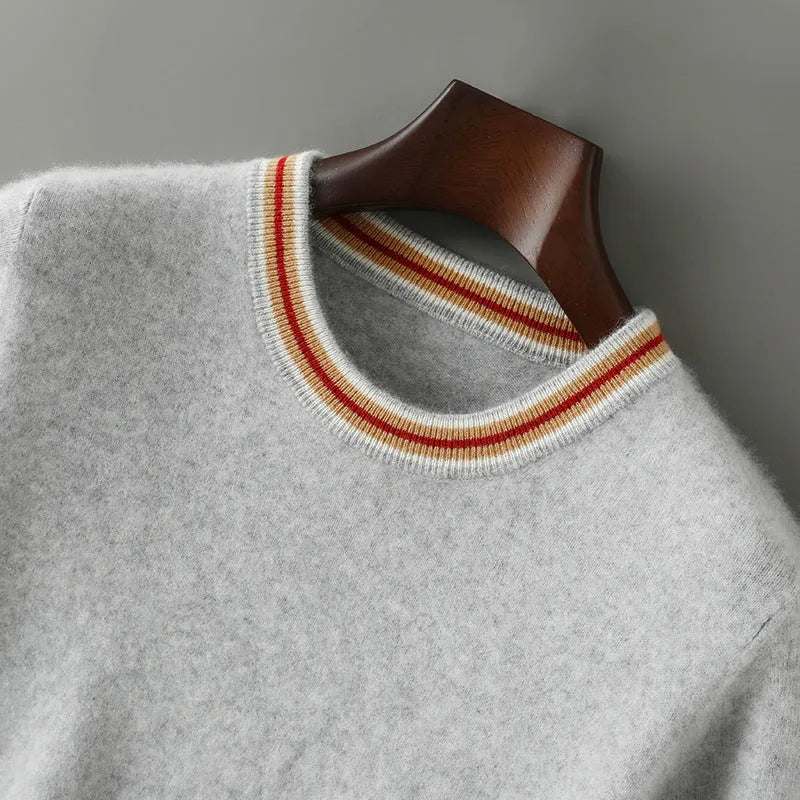 Men's pure wool short sleeve sweater round neck pullover in black, gray, white colours