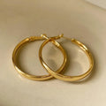 40mm gold and silver electroplated metal circle earrings on copper base