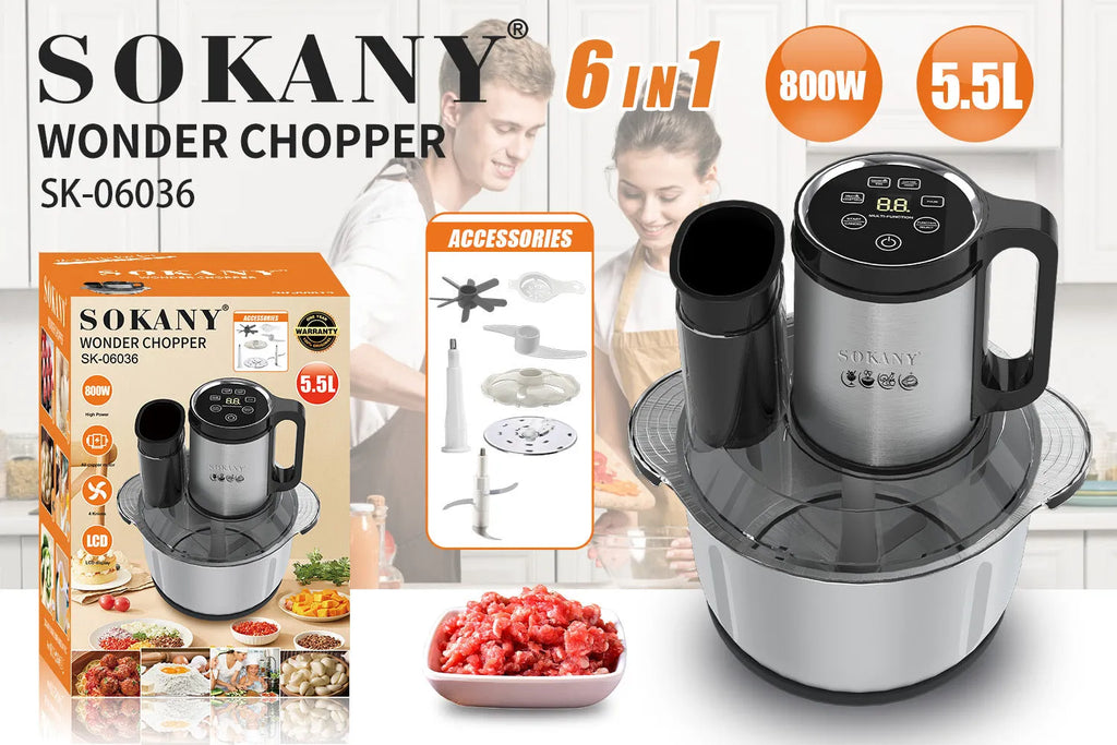 Stainless steel meat grinder and vegetable cutting machine with semi-automatic operation