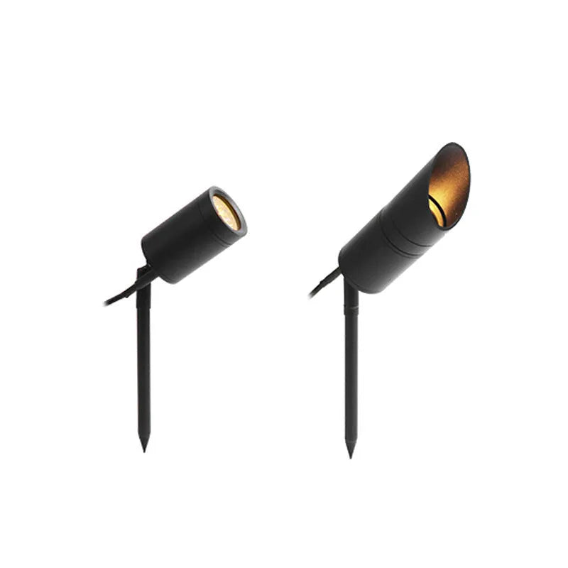 Aluminium outdoor ground lamp with spike base for garden installation featuring IP65 waterproof rating