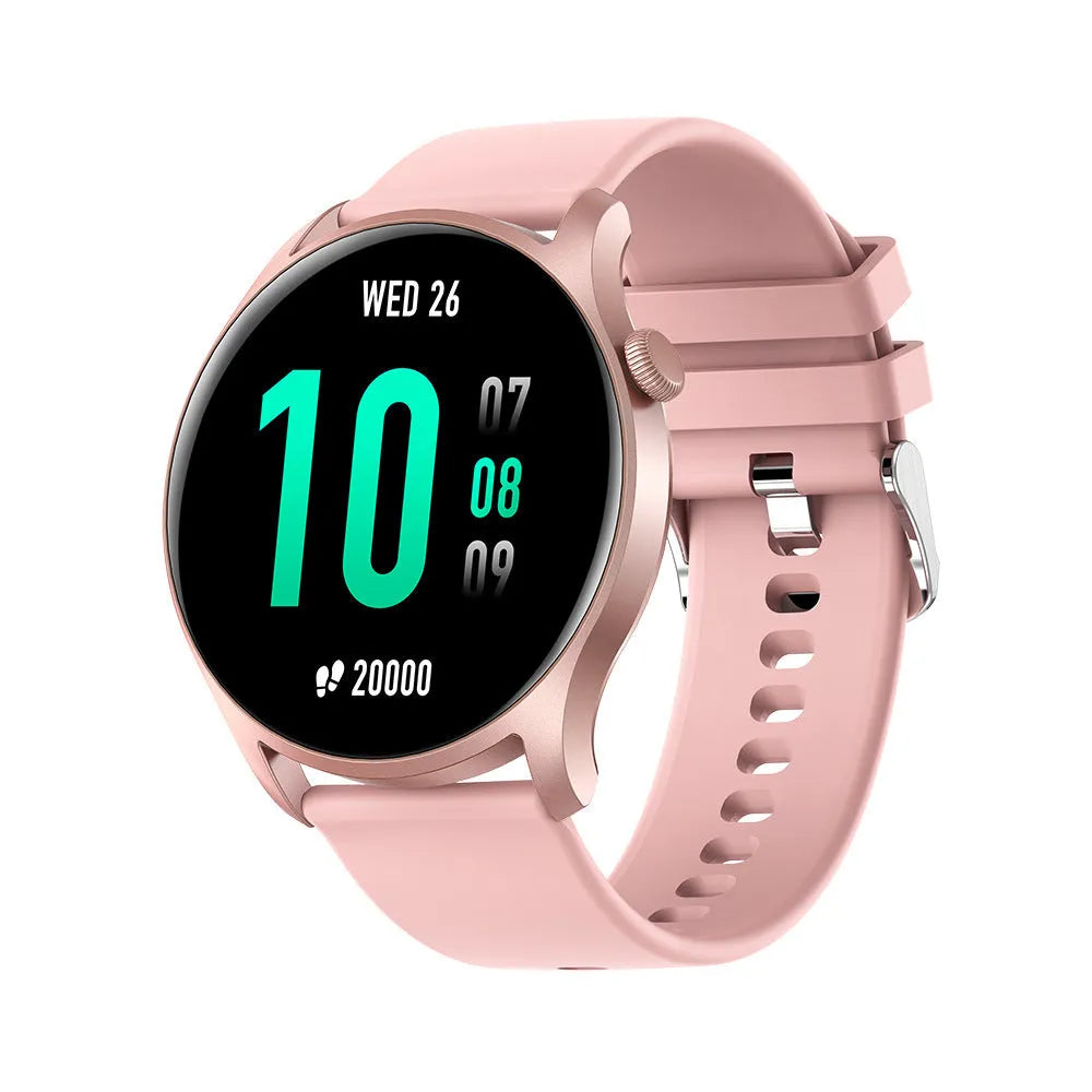 Smart watch with 1.3-inch screen showing heart rate and blood pressure measurement functions on wrist