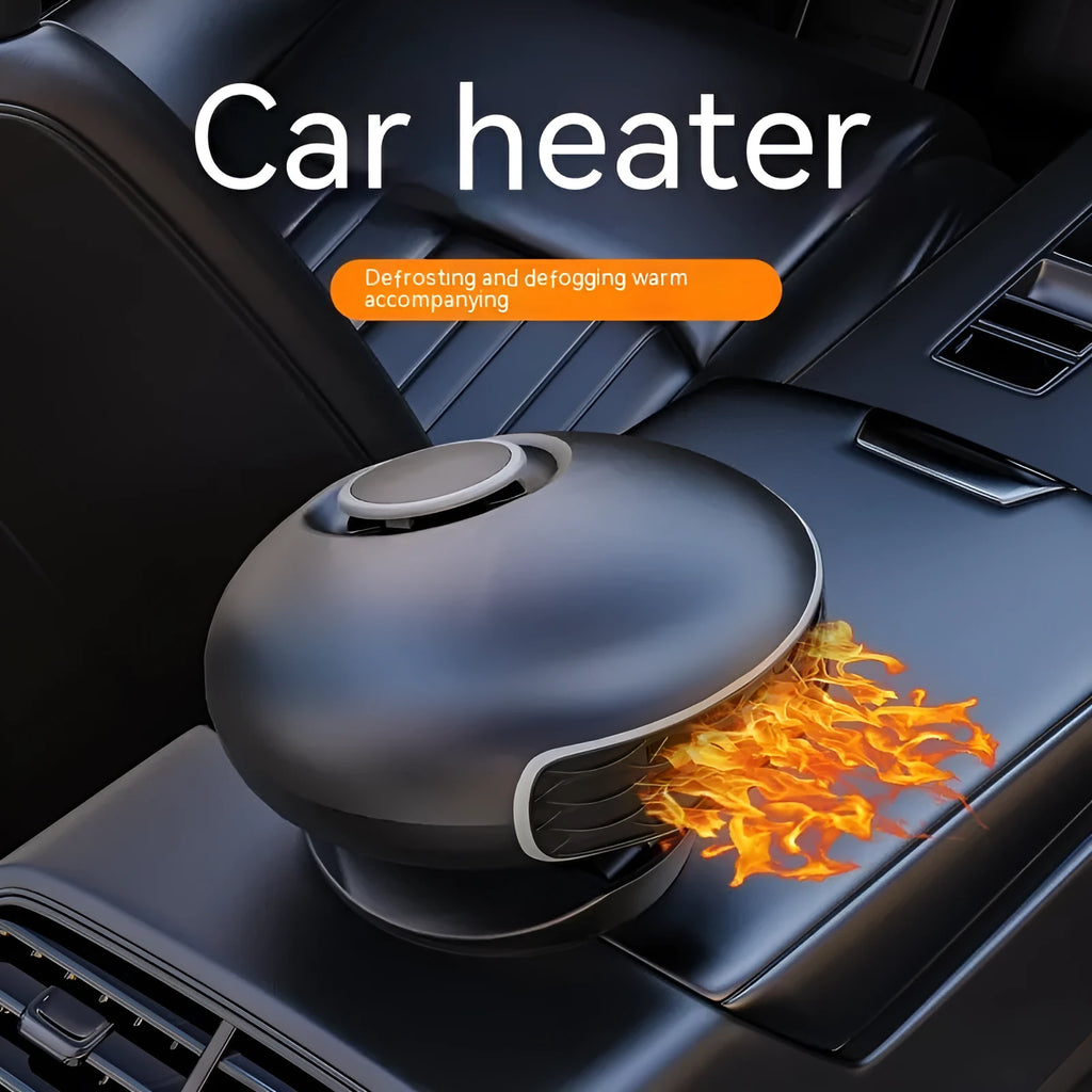 Black car defrost heater unit with cable for 12V 24V vehicle electrical systems