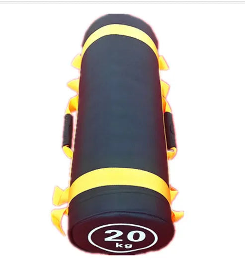 Flat white leather PVC fitness training sandbag with weight options from 5KG to 30KG