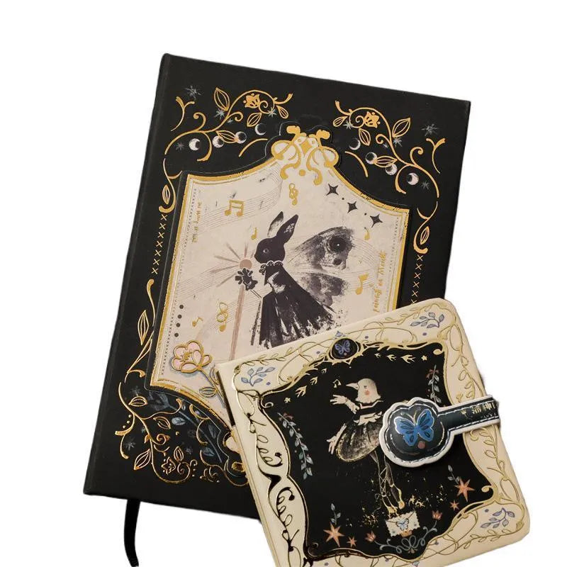 Retro art THALO gothic style A5 notebook with three cover design options