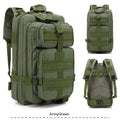 Large khaki hiking backpack with air pillow belt system for off-road mountaineering and outdoor sports