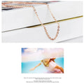 Heart-shaped synthetic crystal pendant necklace with rose gold electroplated copper chain