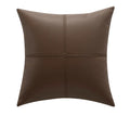 Solid colour soft cowhide leather pillow cover in a Nordic style, shown in beige white.