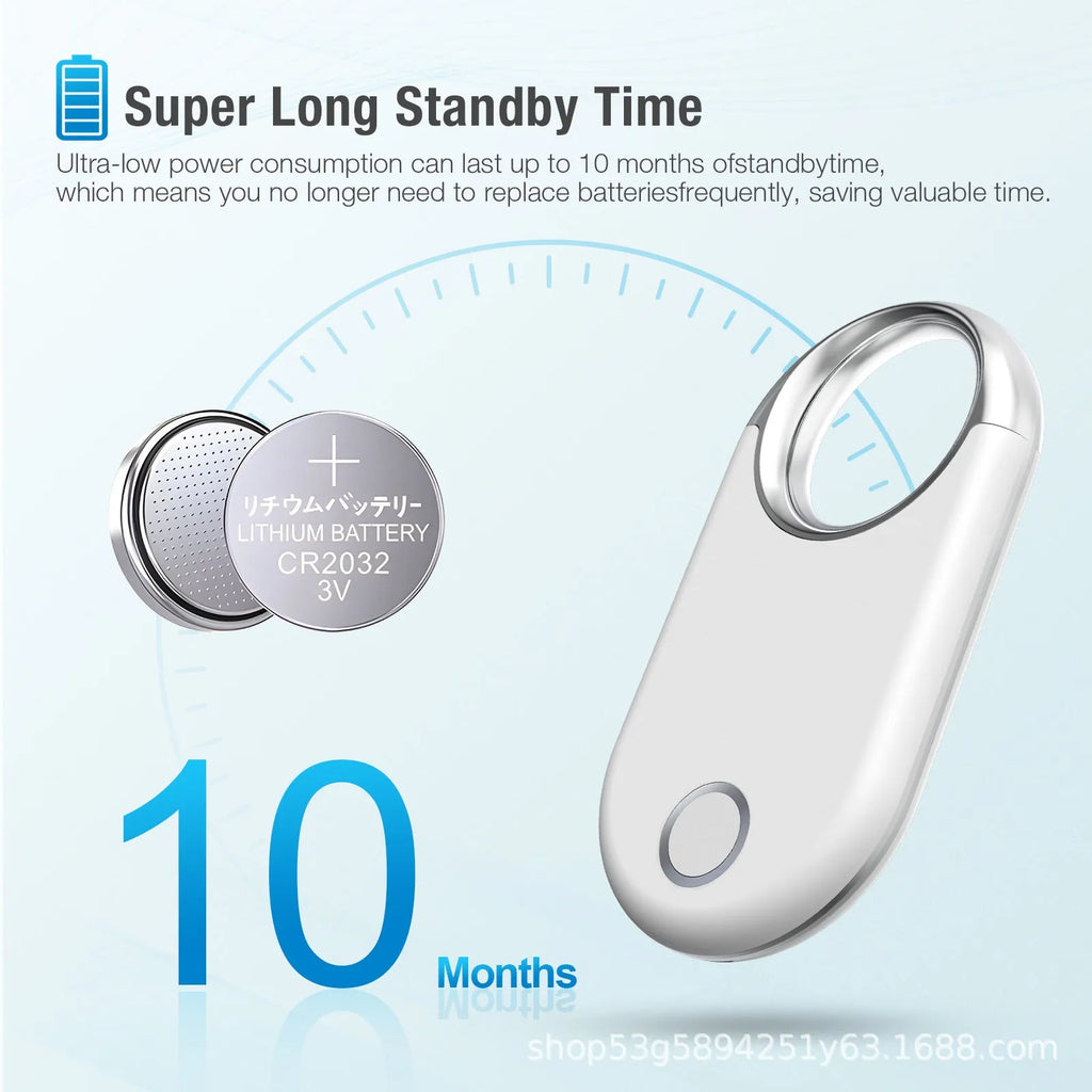Black and white GPS anti-loss tracking device showing compact 55.1mm size with USB charging port