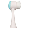 Blue nylon bristle pet paw brush with a plastic handle for grooming dogs and cats