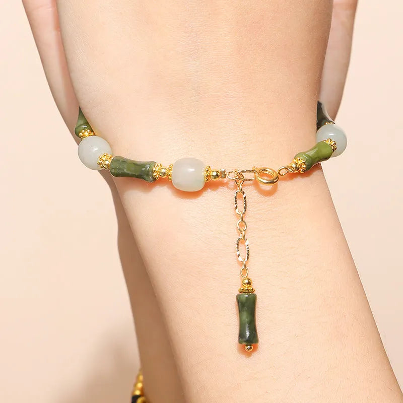 Handmade girls bracelet with natural agate, crystal beads in four colours, and cute fruit and animal shapes.