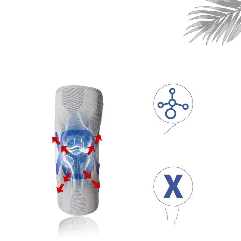 Men's silicone knee pad in black and blue color for running and cycling protection