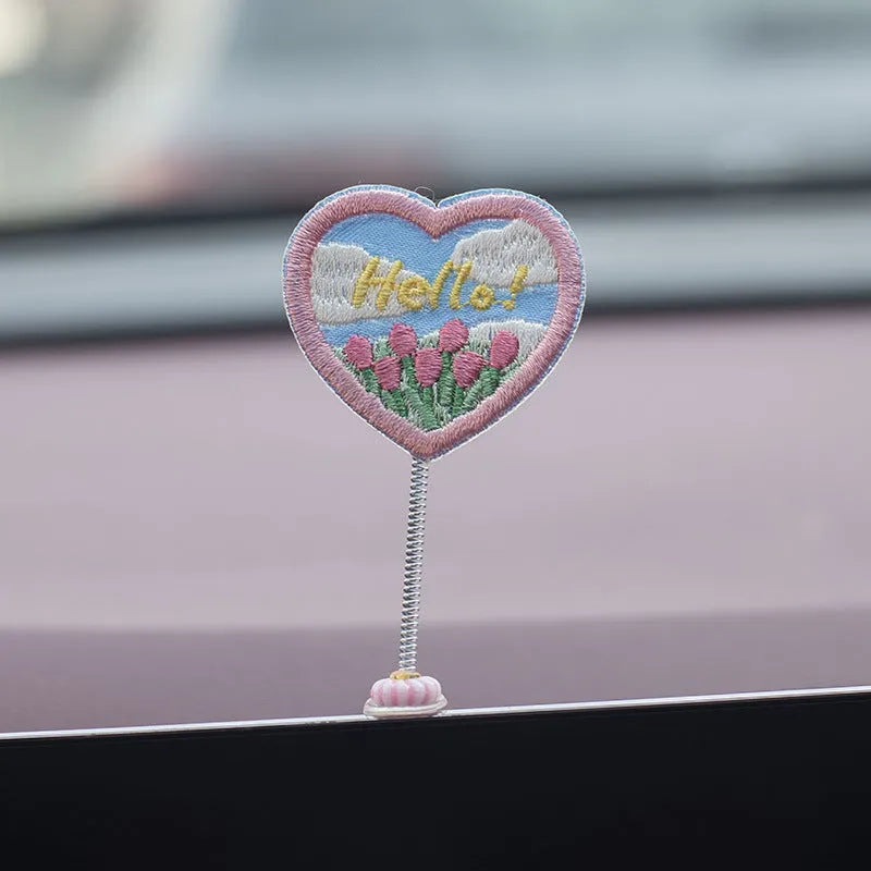 PVC duckling car decoration set with six cartoon ducks and welcome sign for vehicle interiors