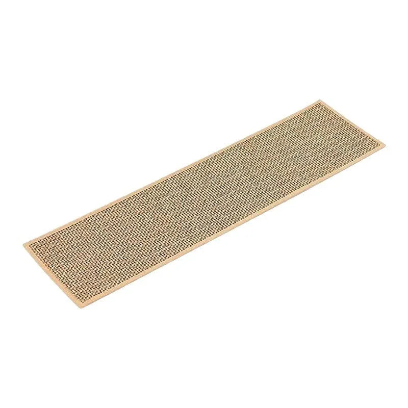 Japanese-style linen-like polyester stair mat measuring 20x76cm in camel colour with rubber bottom