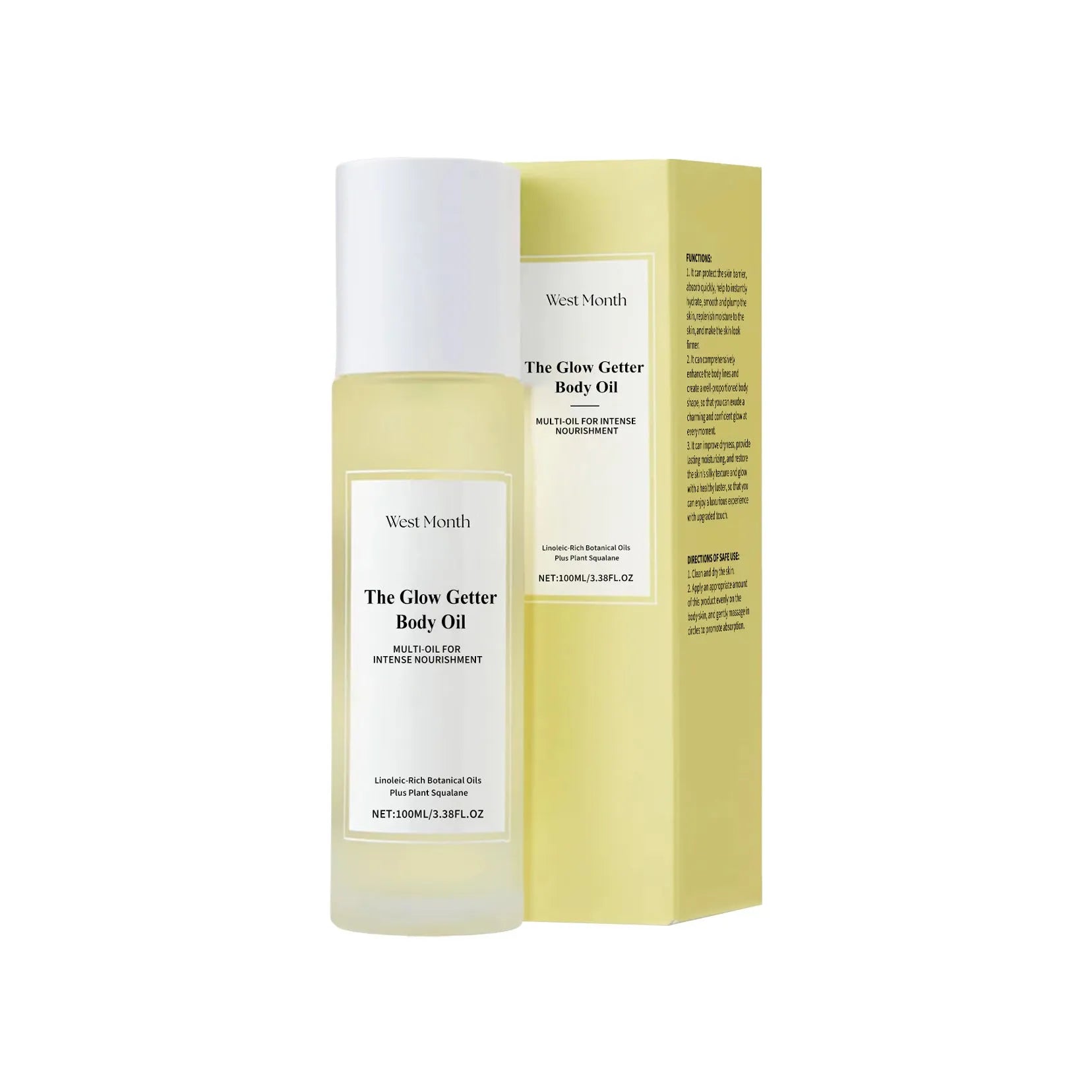 Nourishing firming skin care kit with skincare oil bottle and moisturising cream jar