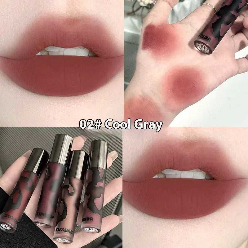 Lava Secret Matte Lip Mud Lipstick in 3.2g tube with no stain formula, shown in five colour shades.