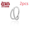 Titanium alloy fork nose ring with screw-on ball closure in silver finish.