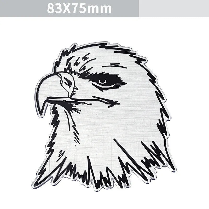Aluminium car body decorative sticker showing animal emblem designs for vehicle exterior customisation