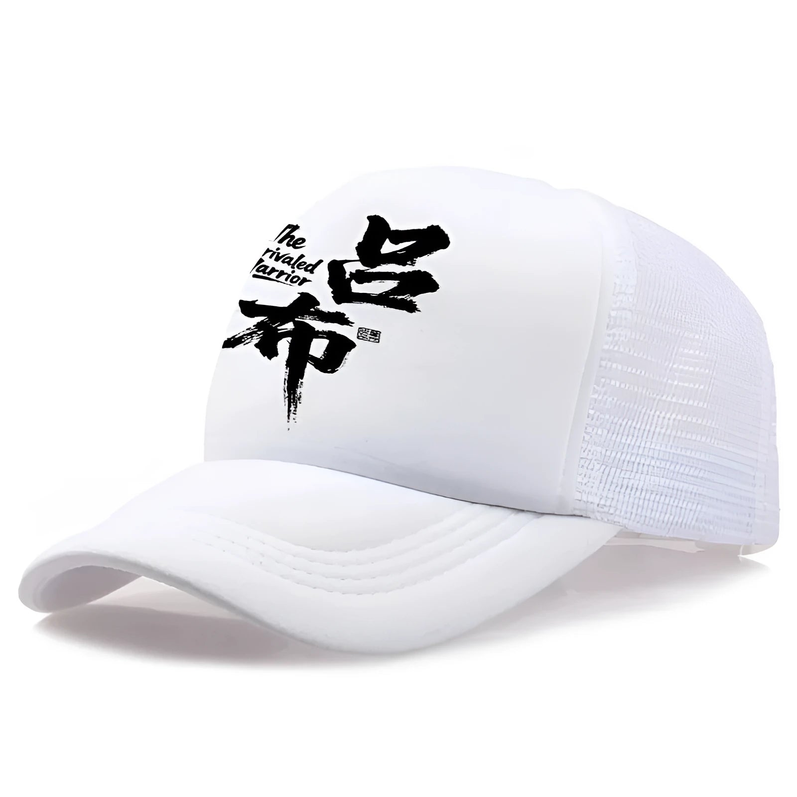 Men's casual polyester baseball cap in one size, shown in available colours: white, pink, blue, green, black, and grey.