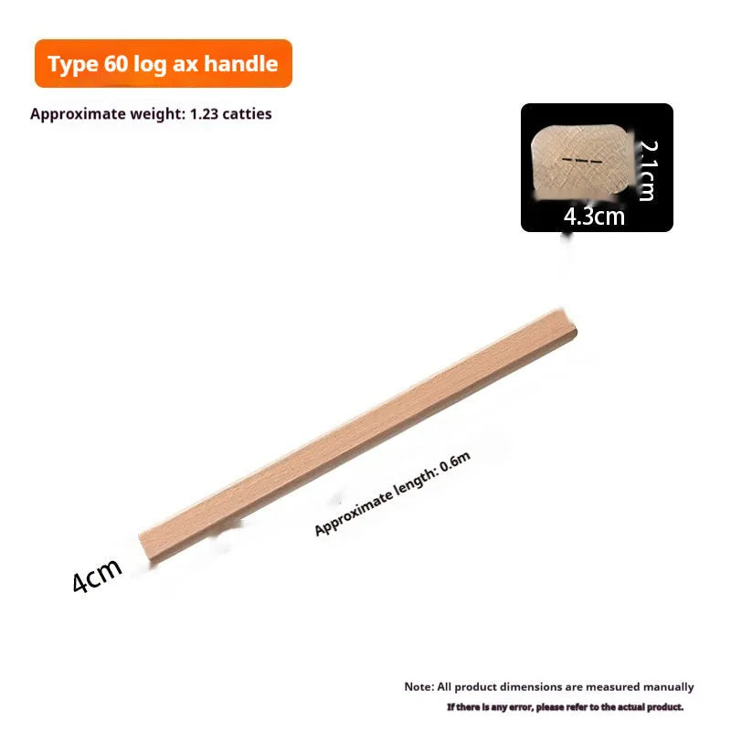 Locust wood axe handle set showing multiple lengths for log axes, hoof hoe, and sickle tools