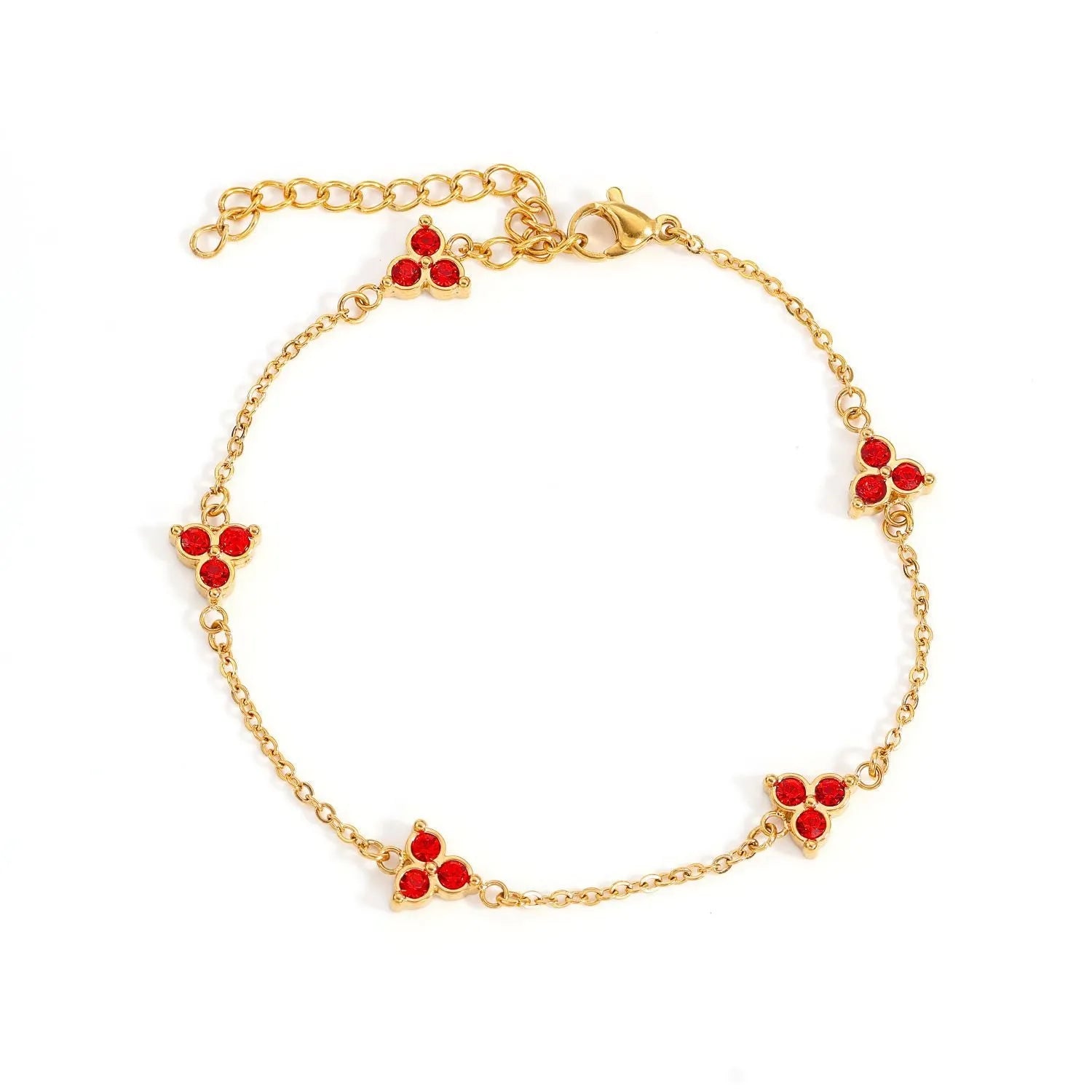 Women's geometric bracelet with triangular diamond cluster in gold or steel stainless steel with coloured stones