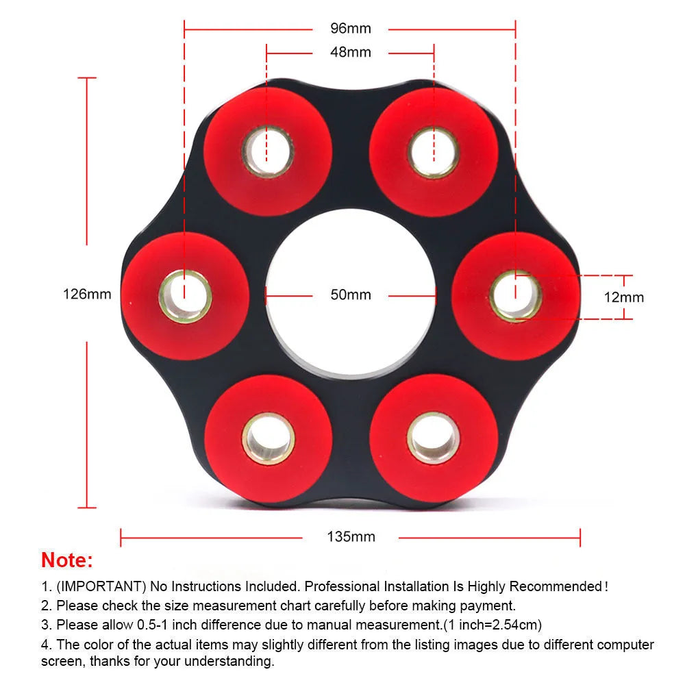 Red polyurethane aluminium drive shaft connecting plate bracket for BMW cars