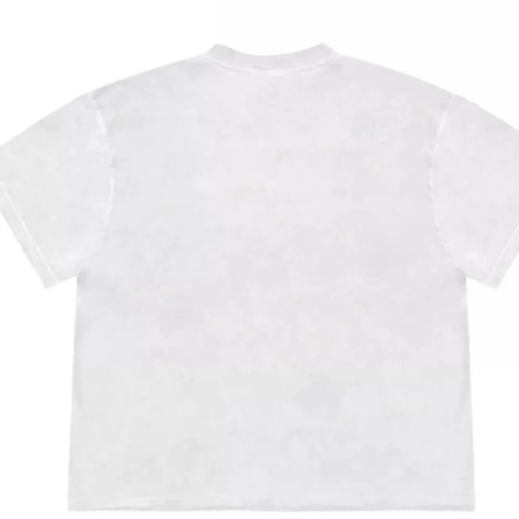 Women's loose fit blueberry patchwork T-shirt with fruit print on ice oxygen cotton.