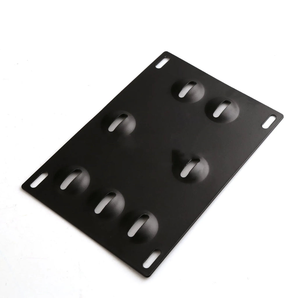 American license plate frame with trailer hook for car modification, steel construction
