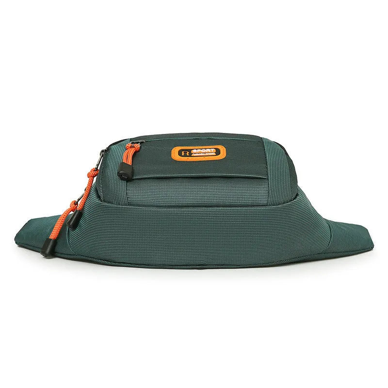 Waterproof slanted chest bag in black colour with adjustable crossbody strap
