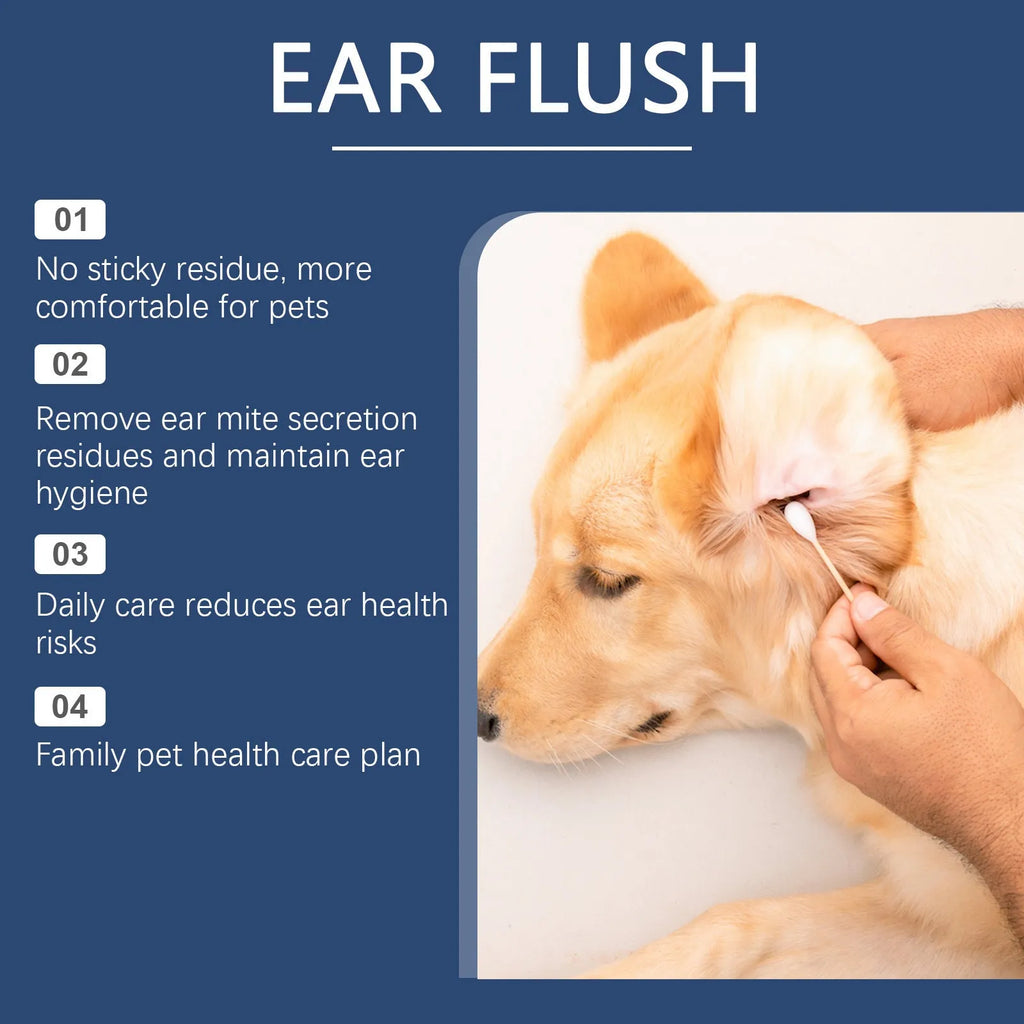 100ml bottle of pet ear cleaner for dogs and cats with gentle earwax removal formula