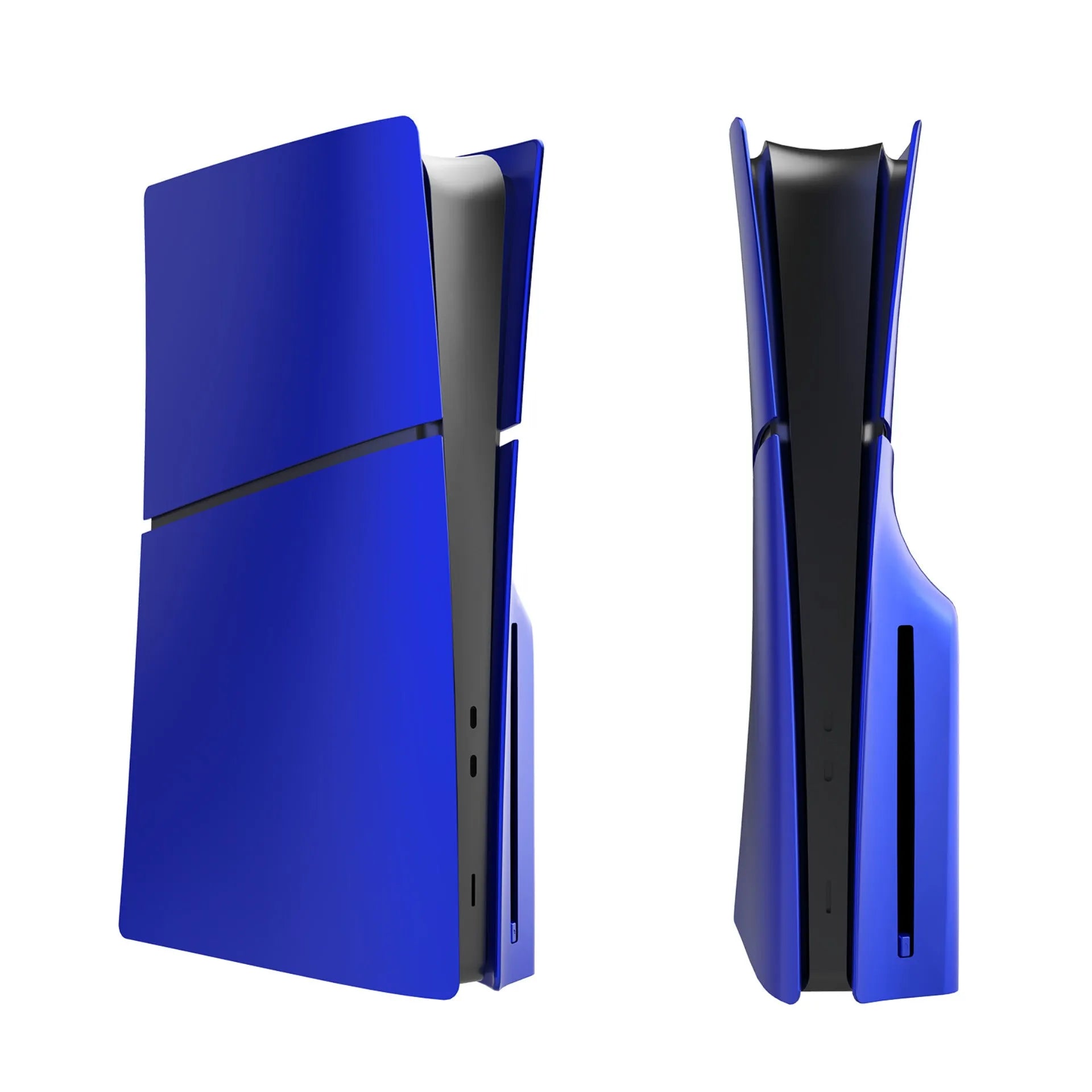 PS5 Slim protective replacement shell in ABS plastic with snap-on design showing front and side sections