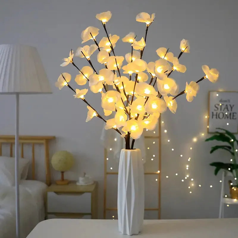 65 cm long pink LED phalaenopsis orchid branch decorative light with battery operation