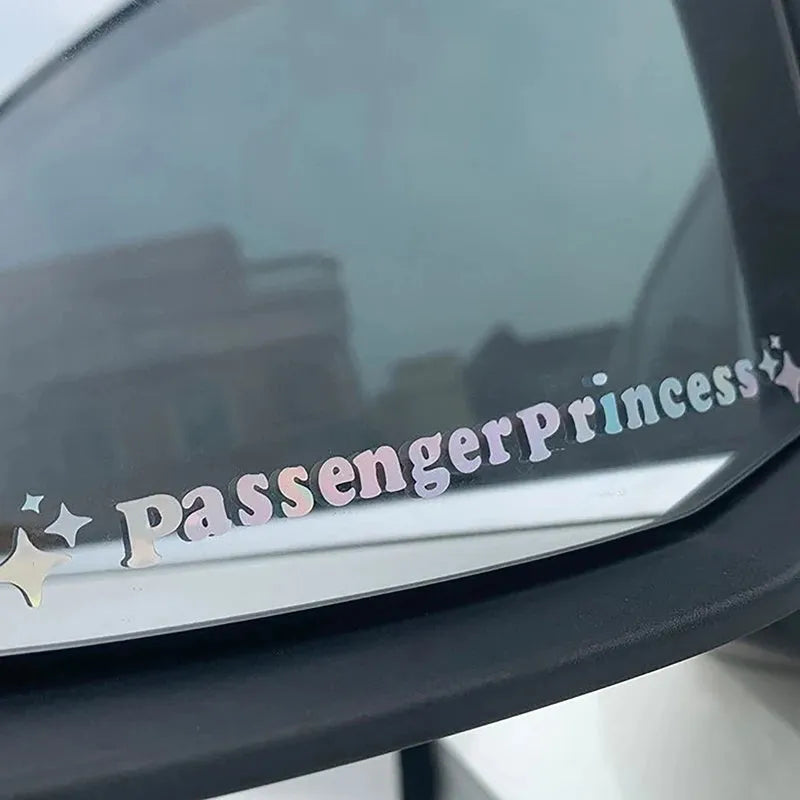 Passenger princess rearview mirror decorative sticker in 12.5cm diameter with eight colour options