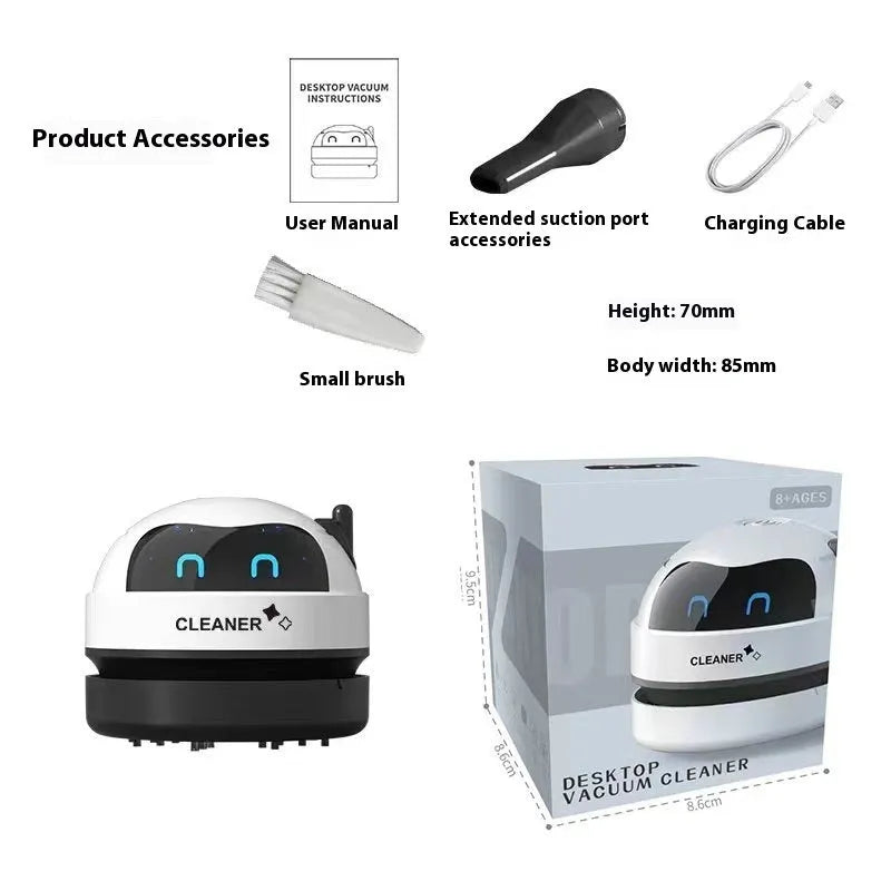 USB rechargeable handheld desktop vacuum cleaner in various colours for keyboard and computer dust removal