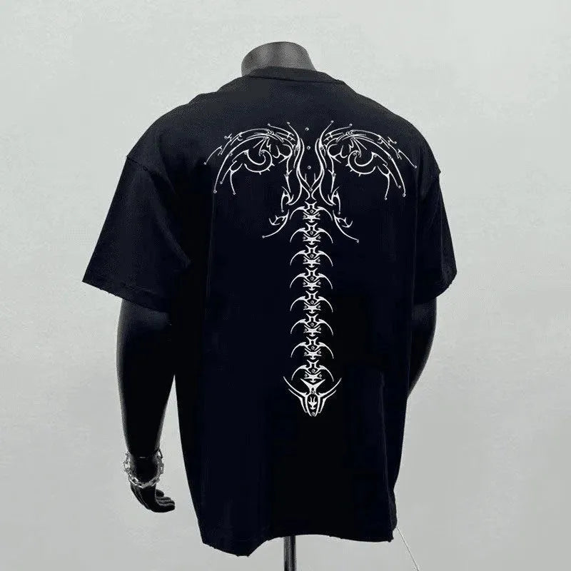 Men's black pure cotton short sleeve casual shirt with loose fit business style