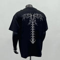 Men's black pure cotton short sleeve casual shirt with loose fit business style