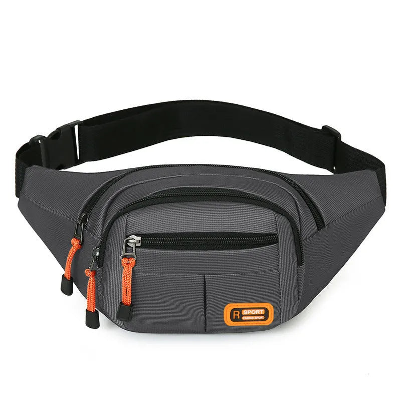 Waterproof slanted chest bag in black colour with adjustable crossbody strap