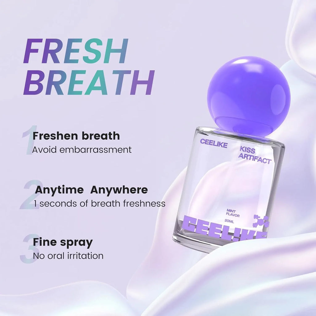Portable 20ml bottle of probiotic oral hydration spray on a plain background