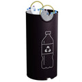 A round portable plastic trash can, 38cm wide and 72cm tall, shown with a patterned or plain finish.