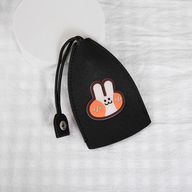 Cartoon pull-out key case in PU leather with colourful design, showing compact 14cm by 7.5cm dimensions