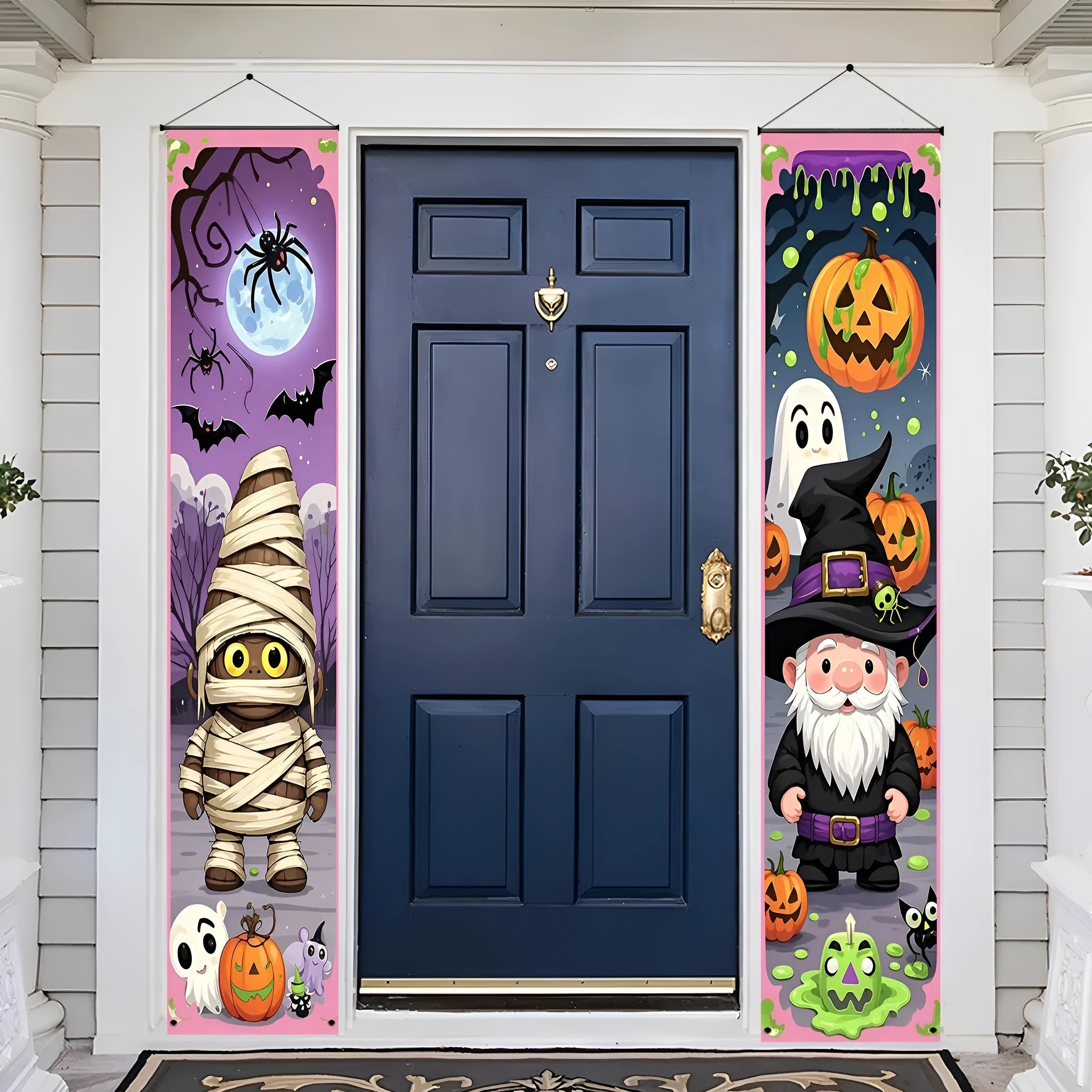 Halloween couplet banner decorations measuring 30x180cm made from polyester fabric