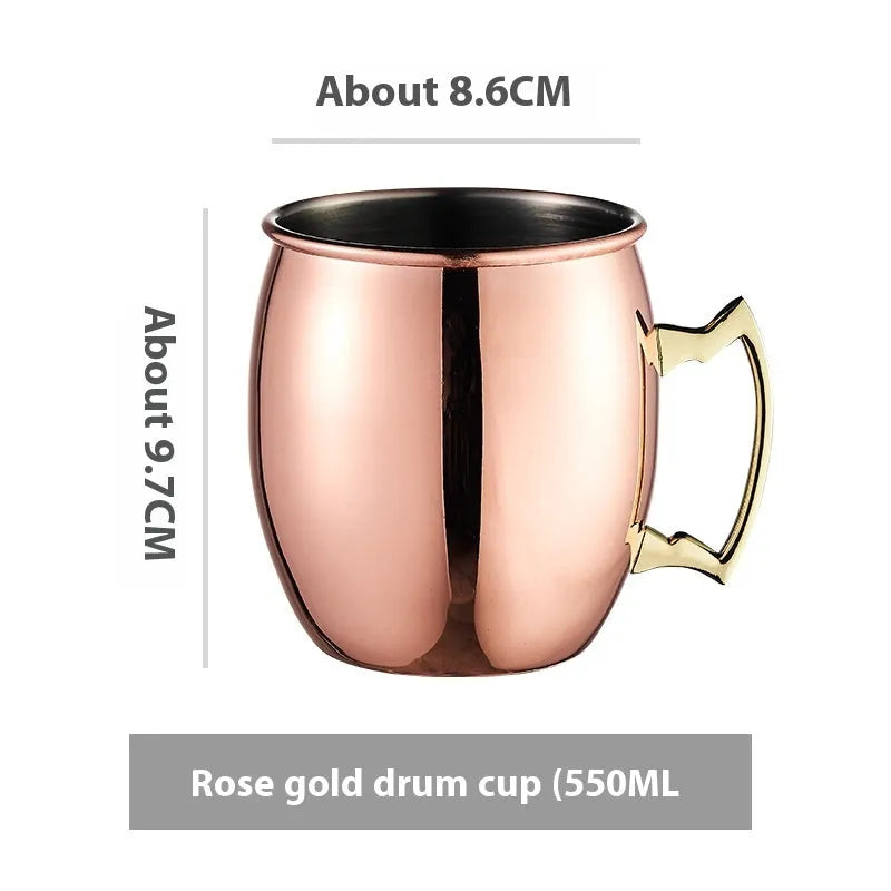 Stainless steel Moscow mule cup with copper plating in multiple colour options and capacity sizes
