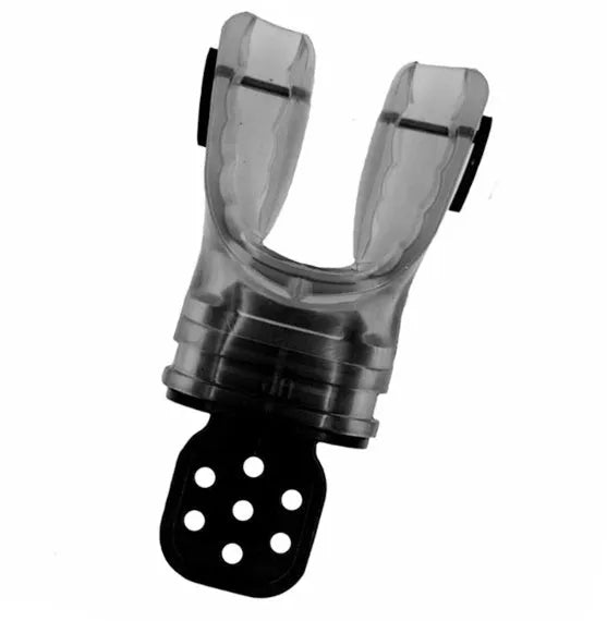 Edible silicone diving mouthpiece in multiple colour options showing 110mm length