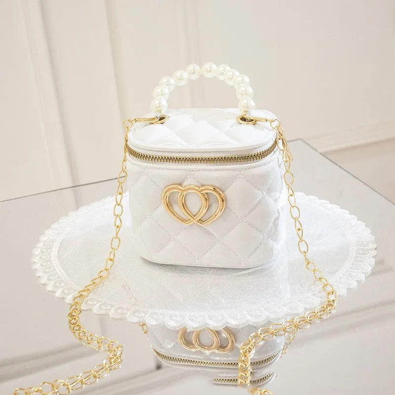 Women's PVC bucket gel bag with heart pattern in various colours