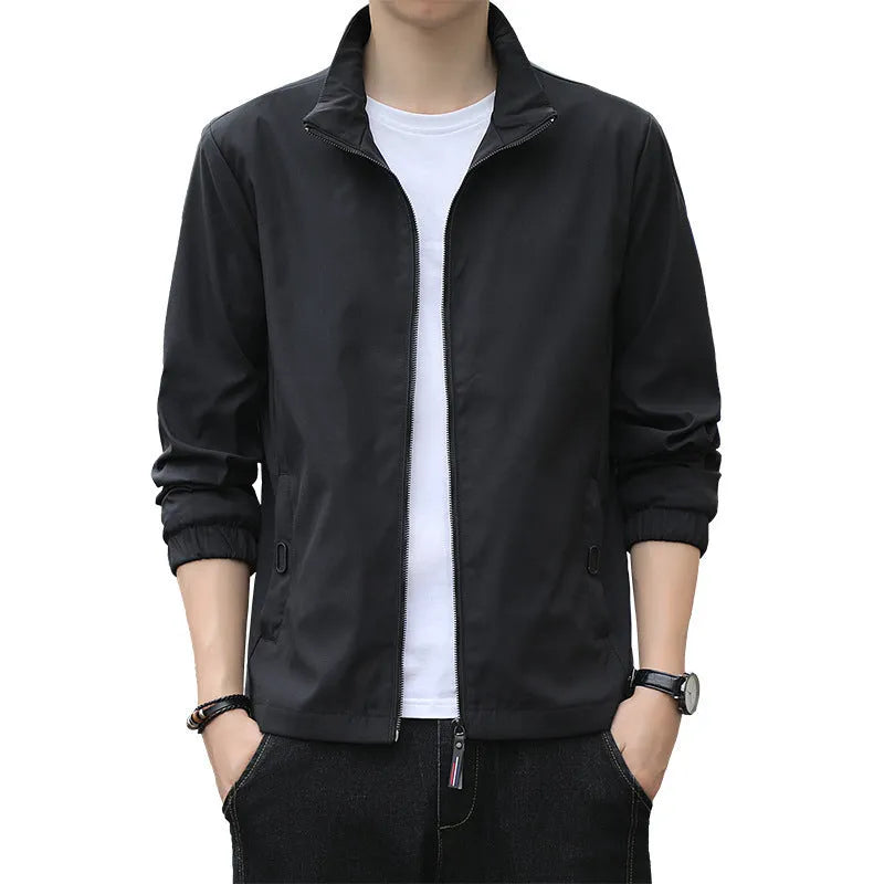 Korean style autumn jacket with loose lapel design in multiple colour options