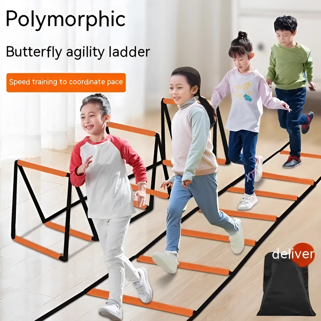 Plastic butterfly agility ladder set with training rope ladders in six size options