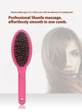 Black and pink ABS plastic hair extension comb with ring teeth measuring 22cm by 6cm
