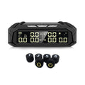Solar external tire pressure monitor with colour LCD display for six-tire RVs and trucks